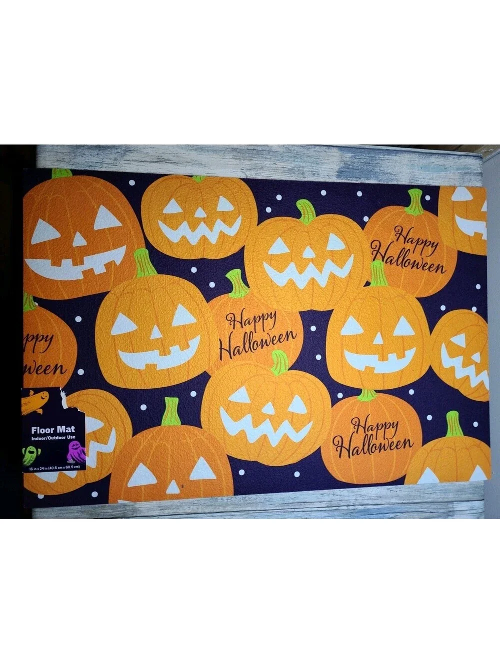 happy halloween floor matt pumpkins old east main